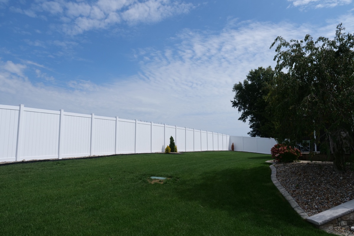 Fence posts and string line during a Warsaw Indiana fence installation